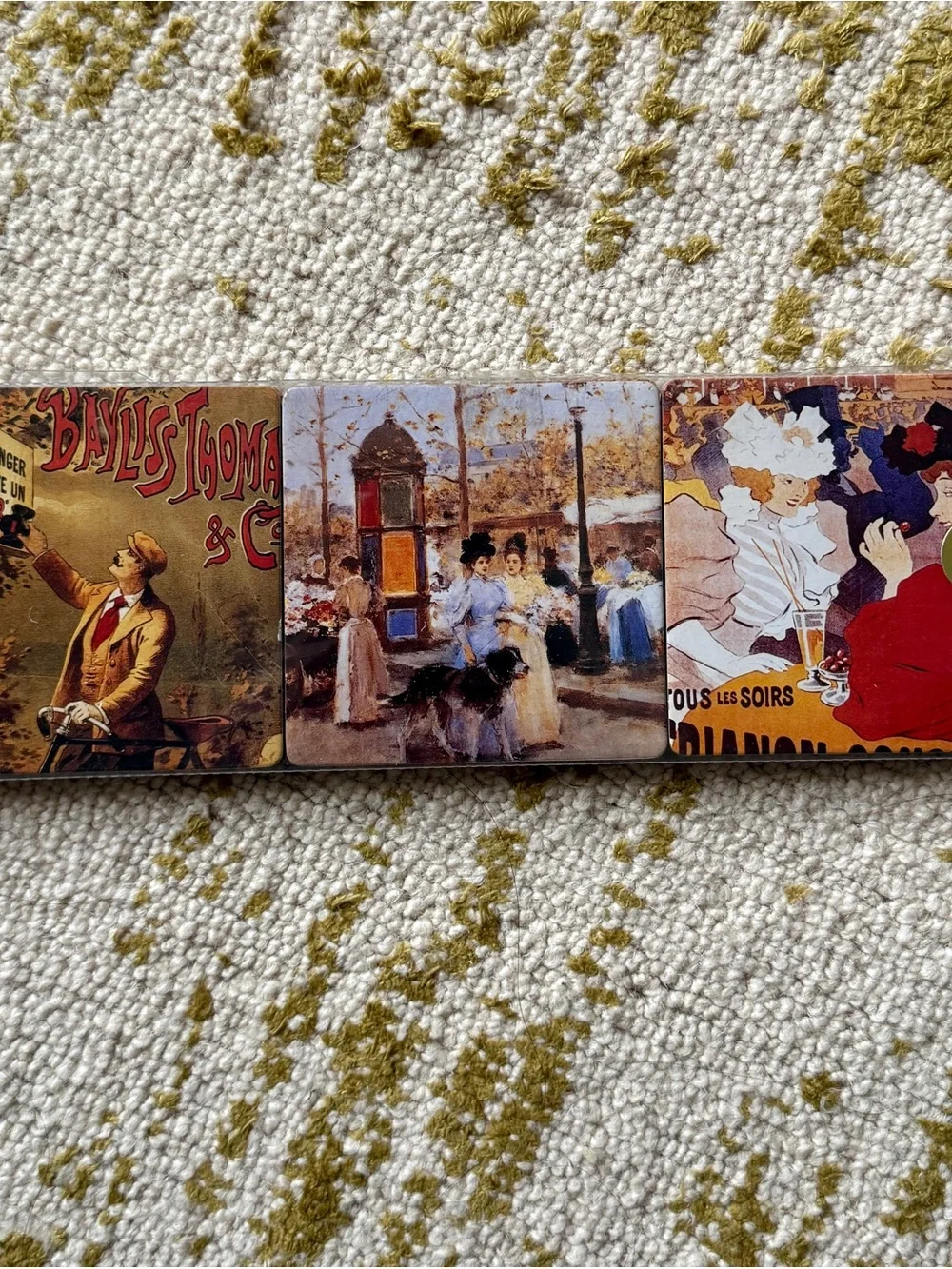 Vintage Poster PARIS French Toulouse Lautrec Coaster Set of 6 x 2